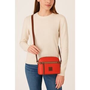 Dooney & Bourke Red Pebbled Leather Mini Crossbody Bag